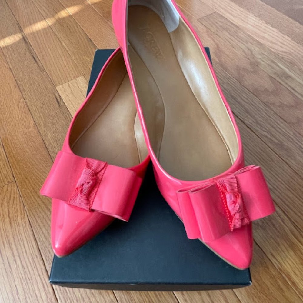 J. Crew Factory Patent Leather Emery Flats with Bow